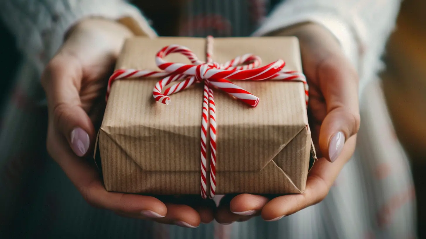 Premium gift wrapping with warm leather tones