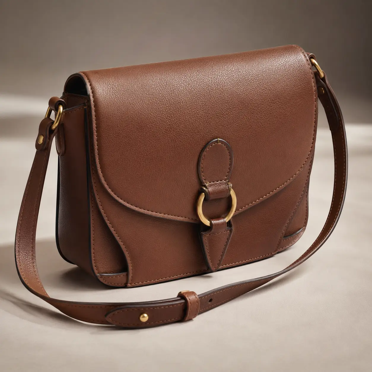 Structured leather handbag with refined styling