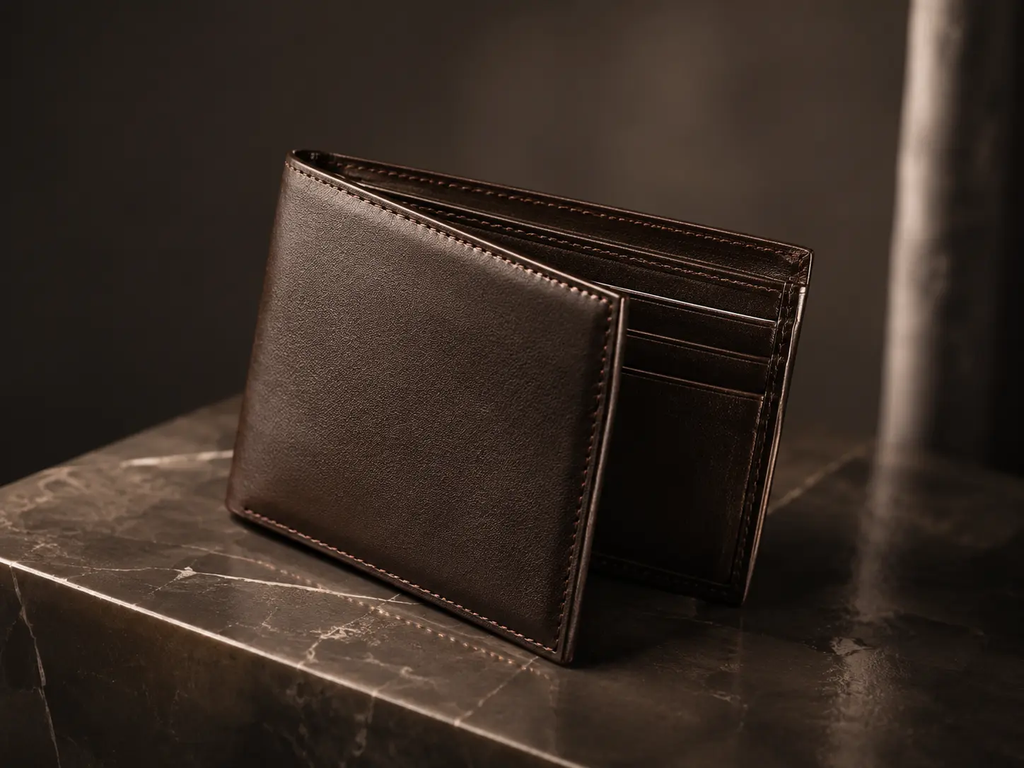 Premium leather bag on a warm studio surface
